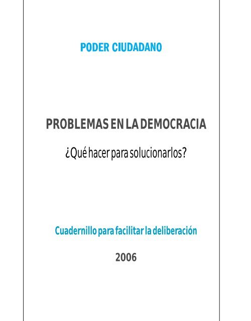 problemas en la democracia - Poder Ciudadano