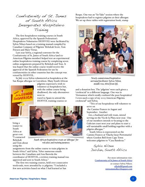 Hospitalero News-April 2010 - American Pilgrims on the Camino