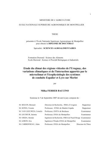 Etude du climat des rÃ©gions viticoles de l'Uruguay, des variations ...