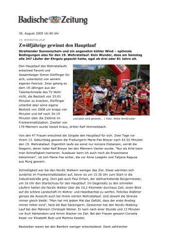 Zwoelfjaehrige gewinnt den Hauptlauf.. - Lauffreunde Wehratal