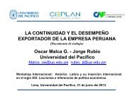 La continuidad y el desempeÃ±o de la empresa exportadora peruana