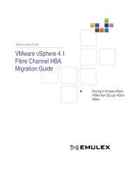VMware 4 to 8Gb/s Fibre Channel Migration - Emulex
