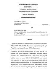 Complaint Case No. 66/2010 - odisha information commission