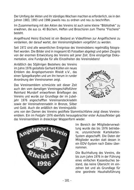 75 Jahre - und Angel-Sport-Verein Rheidt e.v.