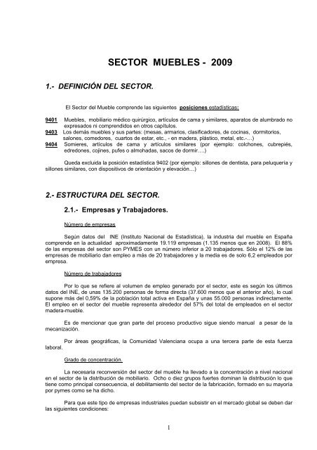 (194 Kb) 08 - Sector Muebles - 2009 - Comercio.es