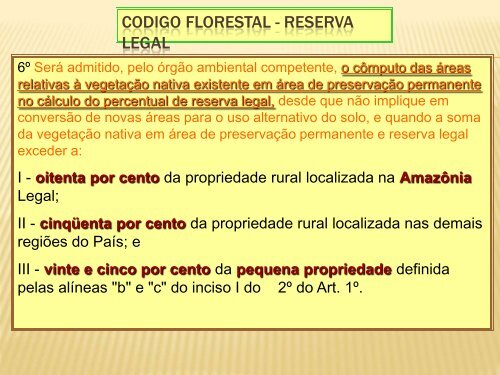 Codigo florestal - Instituto Estadual de Meio Ambiente