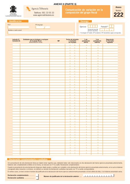 Modelo 222 y anexos - Fiscal impuestos
