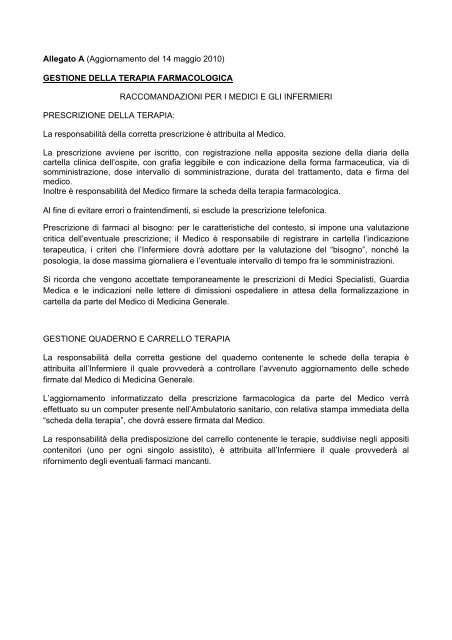 Procedura operativa per la gestione della terapia ... - GrG