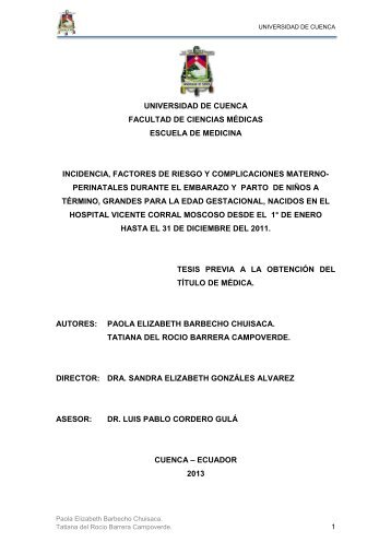 universidad de cuenca facultad de ciencias médicas escuela de ...