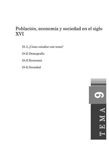 PoblaciÃ³n, economÃ­a y sociedad en el siglo XVI - UNIR