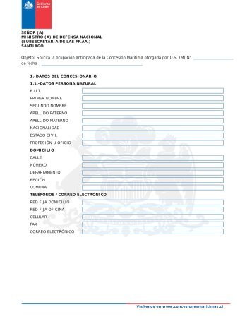 Formulario de Ocupación Anticipada para personas naturales