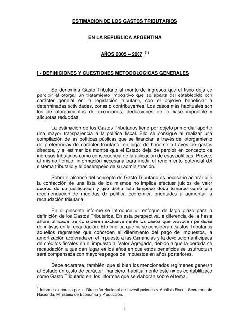 (1) i - Estimaciones Tributarias