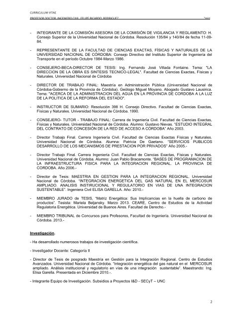 curriculum vitae profesor doctor ingeniero civil ... - Felipe RodrÃ­guez