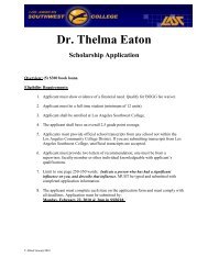 Dr. Thelma Eaton - Los Angeles Southwest College