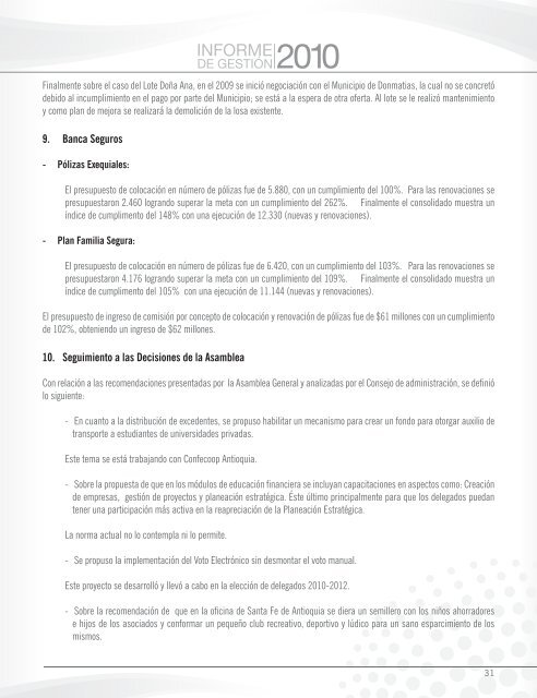 Informe de Gestión 2010 (archivo pdf | tamaño 30MB). - Cooperativa ...