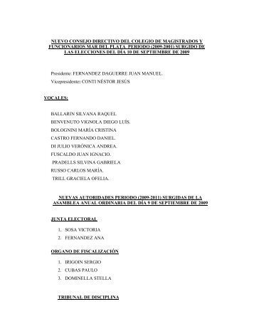 Autoridades - Colegio de Magistrados y Funcionarios del Poder ...