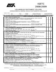 IGETC 2008-2009 - Los Angeles Southwest College