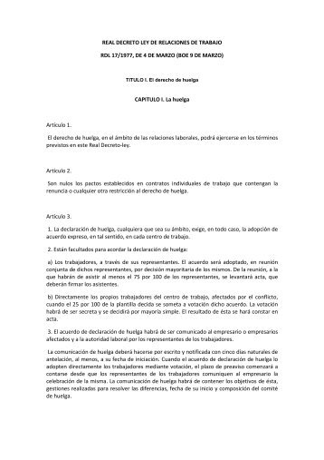real decreto ley de relaciones de trabajo - Personal.us.es