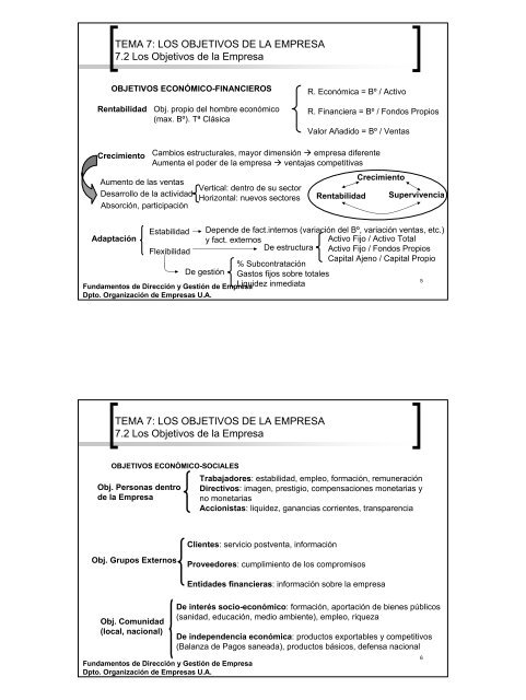 Tema 7 LOS OBJETIVOS DE LA EMPRESA - Monovardigital