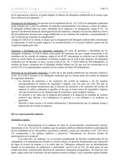 D. SINDICAL Grado 2 TEMA 10 OrganizaciÃ³n y ... - Monovardigital