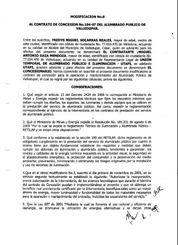 MODIFICACION No.8 AL CONTRATO DE CONCESION No.194-97 ...