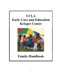 UCLA Early Care and Education Krieger Center Family Handbook