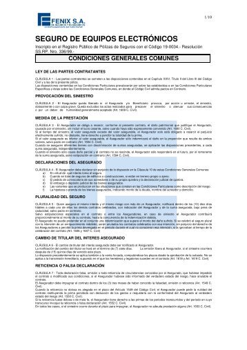 Descargar en PDF - FENIX SA de Seguros y Reaseguros
