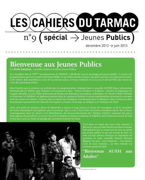 Le cahier Jeunes Publics (PDF) - Le Tarmac