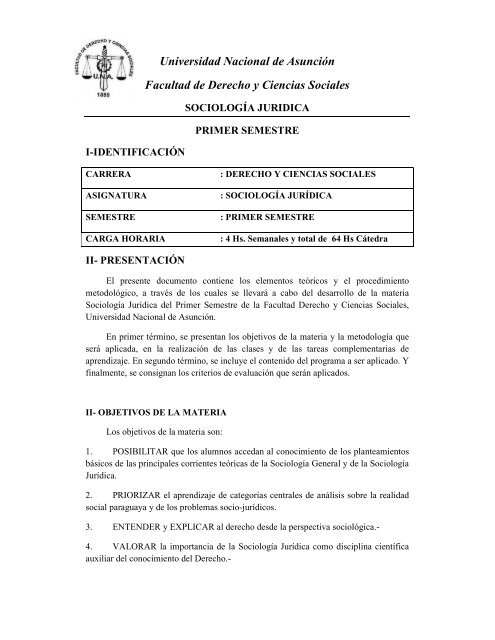 SOCIOLOGIA JURIDICA 2012 MODIFICADO - Facultad de Derecho