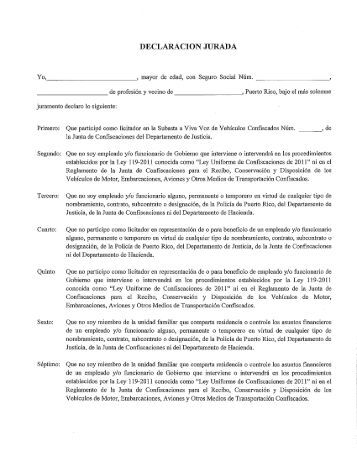 Declaracion Jurada Puerto Rico | acta de declaracion jurada patrimonial ley nƒ 9624 y Declaracion Jurada Puerto Rico | acta de declaracion jurada patrimonial ley nƒ 9624 y