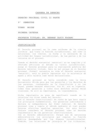 derecho procesal civil ii parte planeamiento general - Facultad de ...