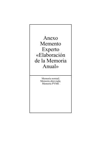 Anexo Memento Experto Â«ElaboraciÃ³n de la Memoria AnualÂ»