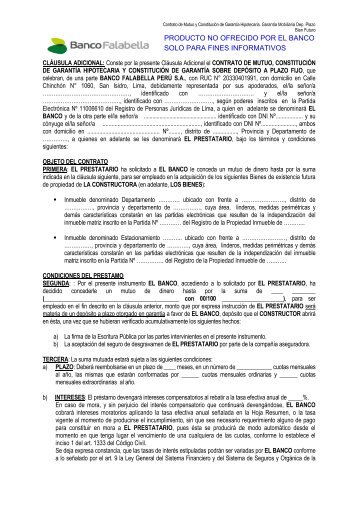 Contrato Hipotecario DepÃ³sito a Plazo - Banco Falabella