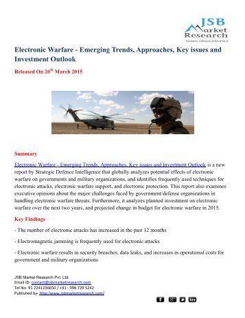 JSB Market Research: Electronic Warfare - Emerging Trends, Approaches, Key issues and Investment Outlook