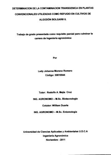 CONVENCIONALES UTILIZADAS COTO REFUGÂ¡O EN CULTIVOS ...