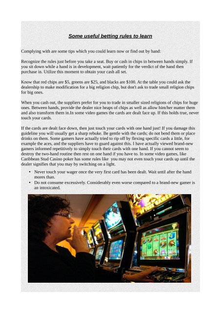 Some useful betting rules to learn