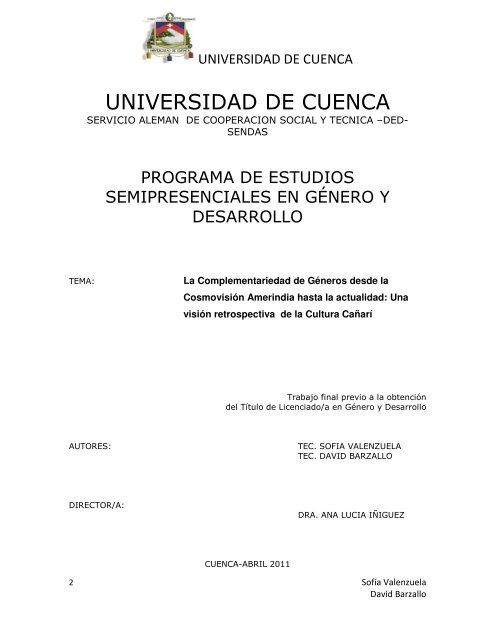 UNIVERSIDAD DE CUENCA - Repositorio de la Universidad de ...