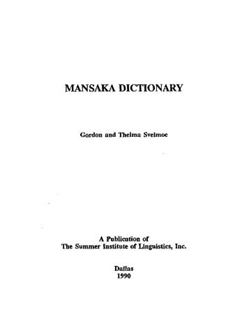 MANSAKA DICTIONARY