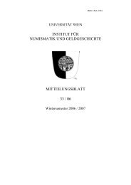 VORBESPRECHUNG - Institut für Numismatik und Geldgeschichte ...