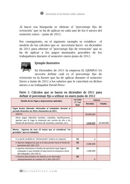 RetenciÃ³n en la Fuente sobre salarios - Actualicese