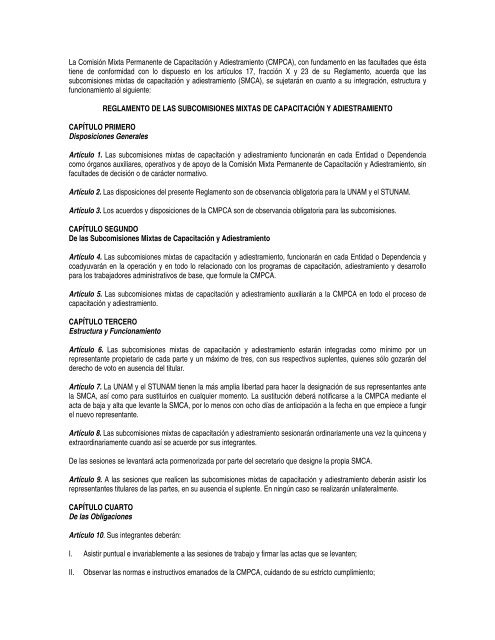 La Comisin Mixta Permanente de Capacitacin y ... - UNAM