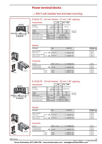 Power terminal blocks - Entrelec