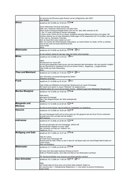 GÃ¤stebuch Archiv - 1. Kellinghusener Bogenclub e.V.