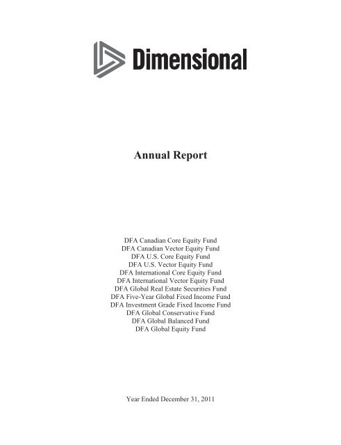 Annual Report - Dimensional Fund Advisors