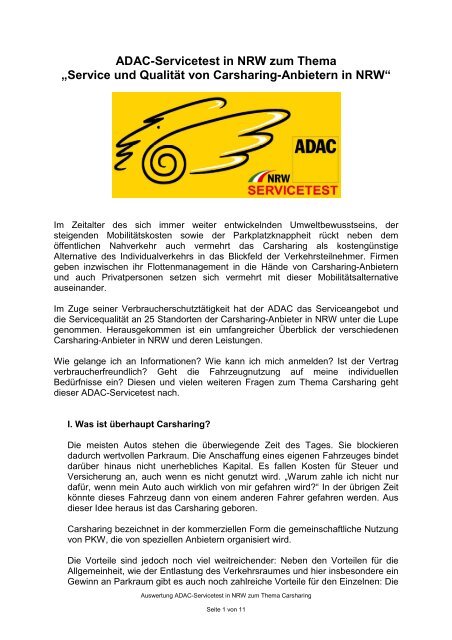 Auswertung Service-Test Carsharing.pdf - ADAC