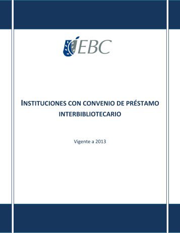 INSTITUCIONES CON CONVENIO DE PRÃSTAMO ... - Intranet EBC