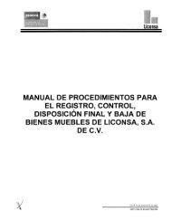 Manual de Procedimientos para el Registro, Control - Liconsa