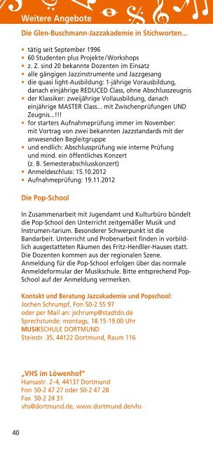 Angebote der Musikschule [pdf, 6,4 MB - Dortmund.de