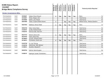 ECMS Status Report: 12/4/2007 Bridge Memo Compliance Survey