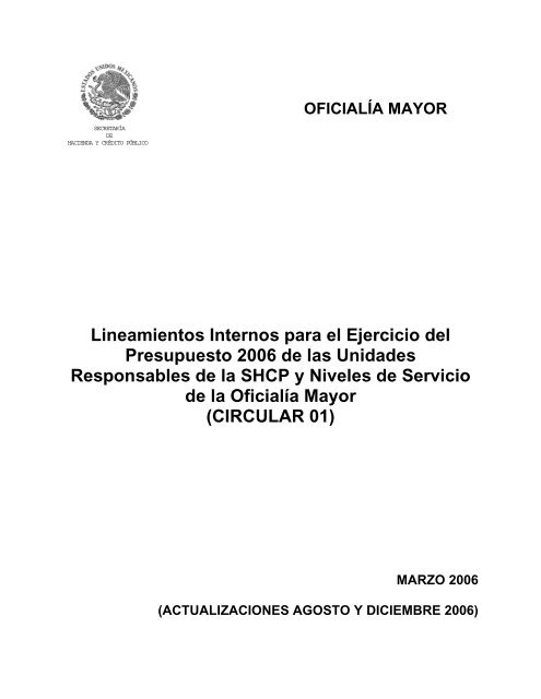 Lineamientos Internos para el Ejercicio del Presupuesto 2006 de las ...